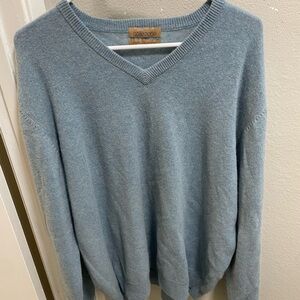 M&S Collezione Pure Cashmere Jumper Size XL Light Blue Long Sleeve Crew